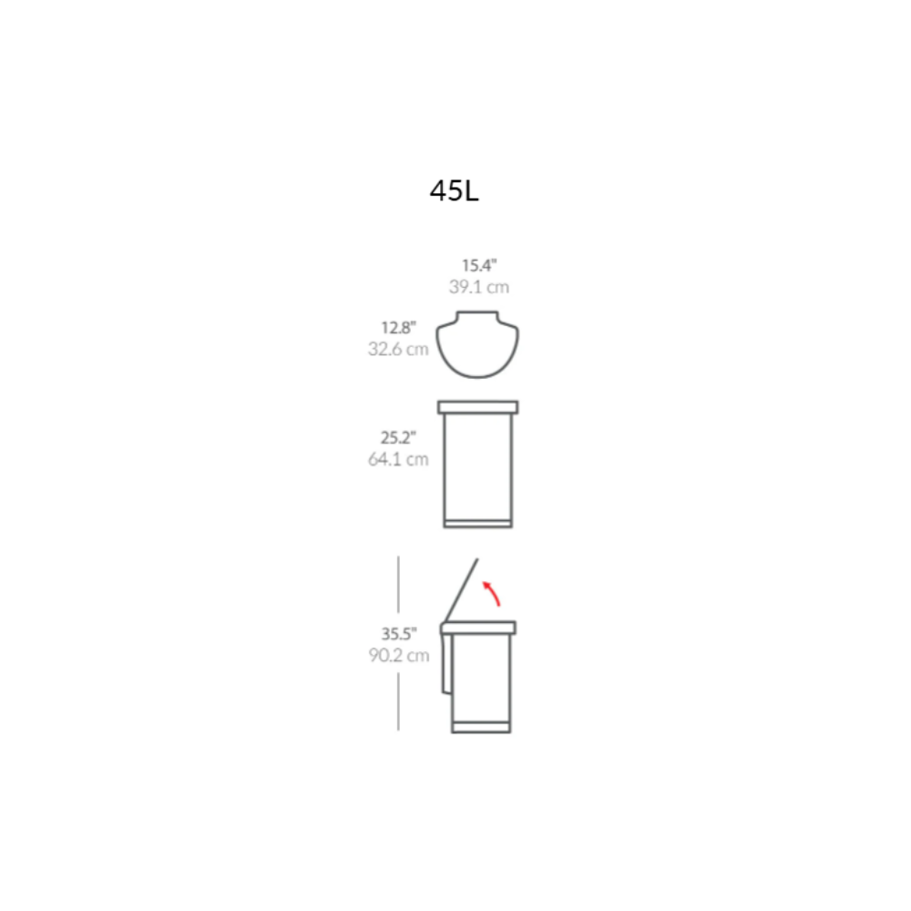 Simplehuman semi-round sensor bin 45L