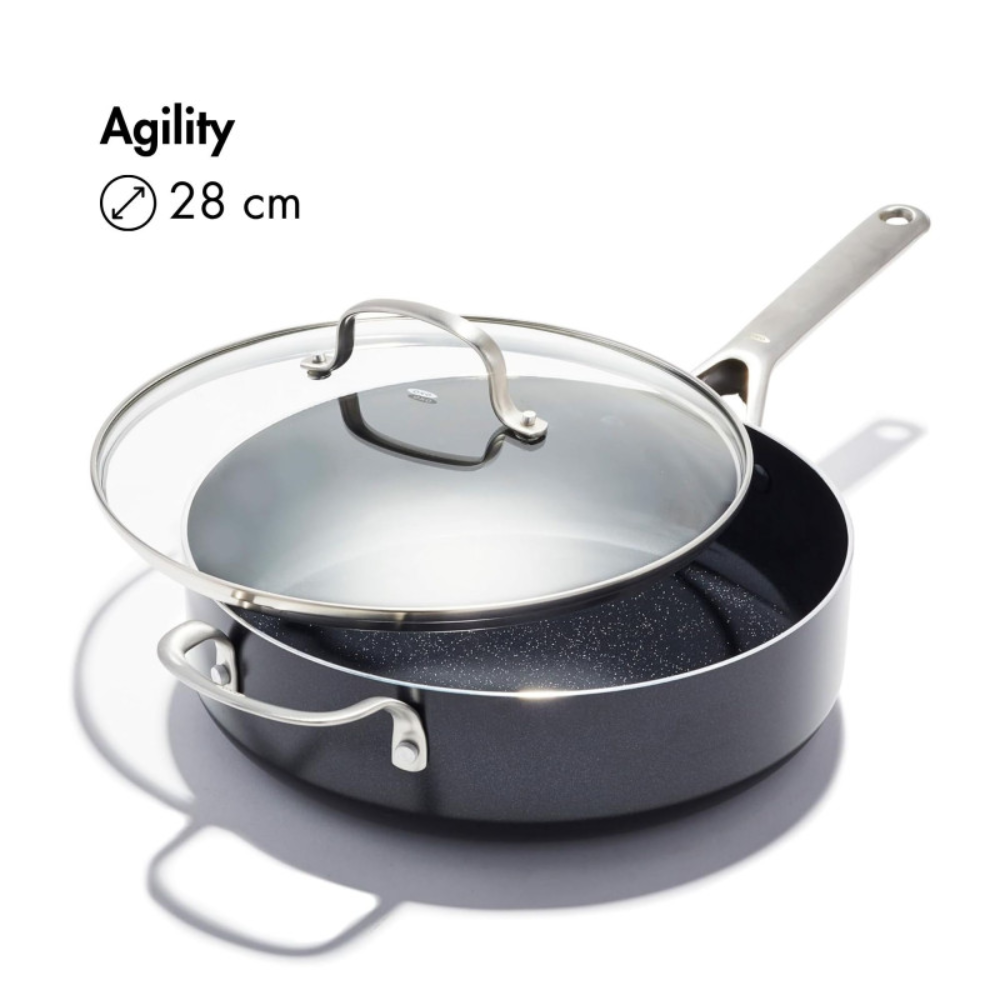 OXO Agility Series Αντικολλητική Σωτέζα 28cm με Καπάκι