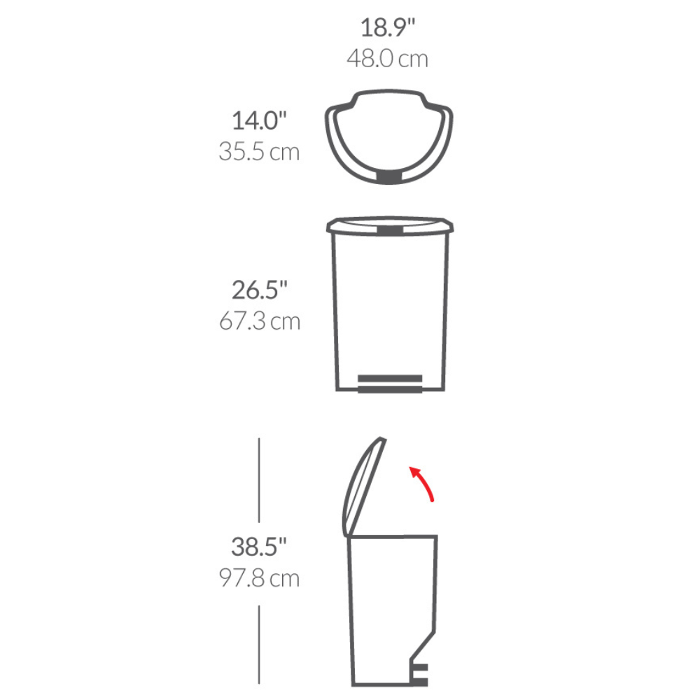 Simplehuman semi-round bin 50L