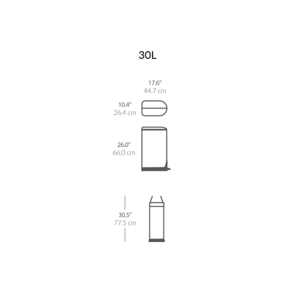 Simplehuman 30L butterfly pedal bin