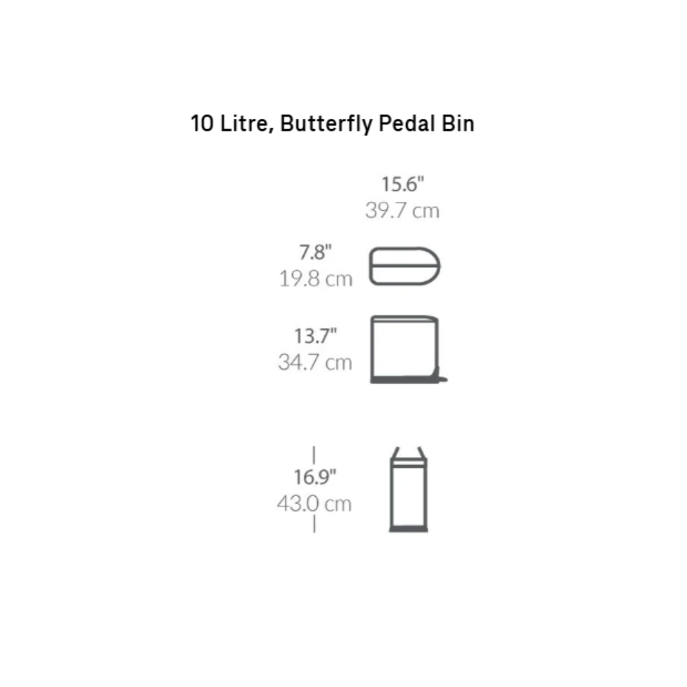 Simplehuman butterfly pedal bin 10L