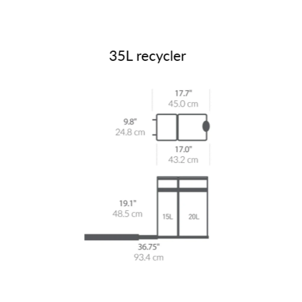 Simplehuman under-counter pull-out recycler 35L