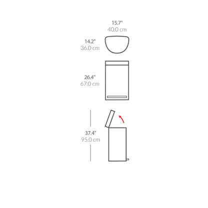 Simplehuman semi-round pedal bin 45L