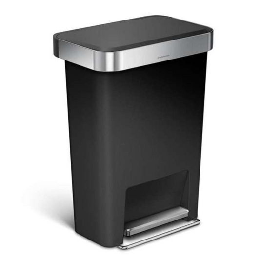 Simplehuman rectangular pedal bin with liner pocket 45L