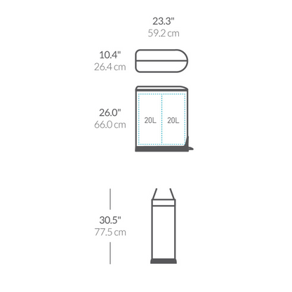 Simplehuman butterfly recycler 40L (20/20)
