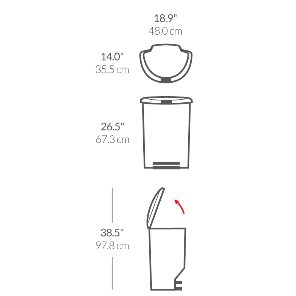Simplehuman single compartment 50L