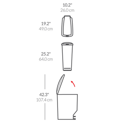 Simplehuman slim pedal bin 40L