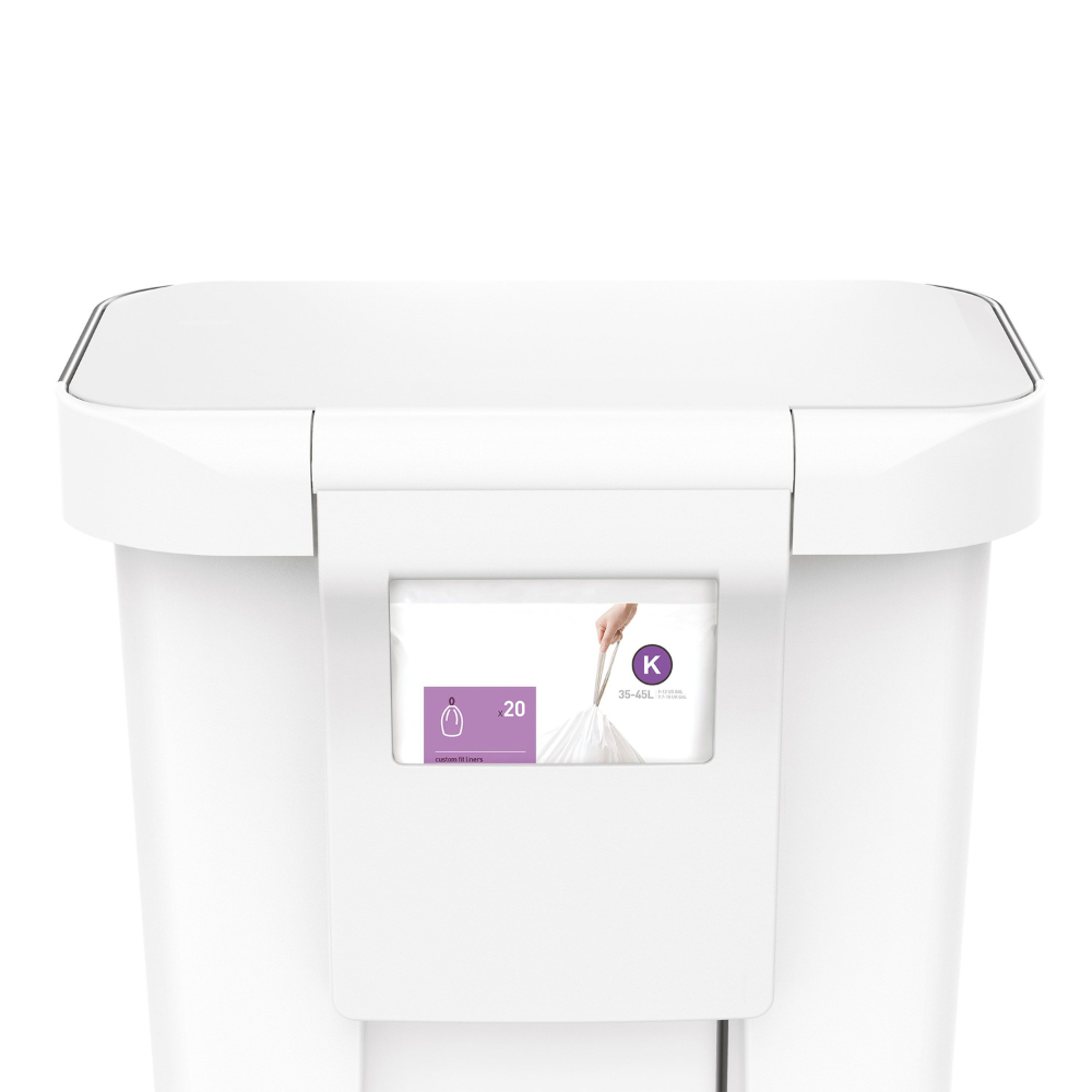 Simplehuman rectangular pedal bin with liner pocket 45L