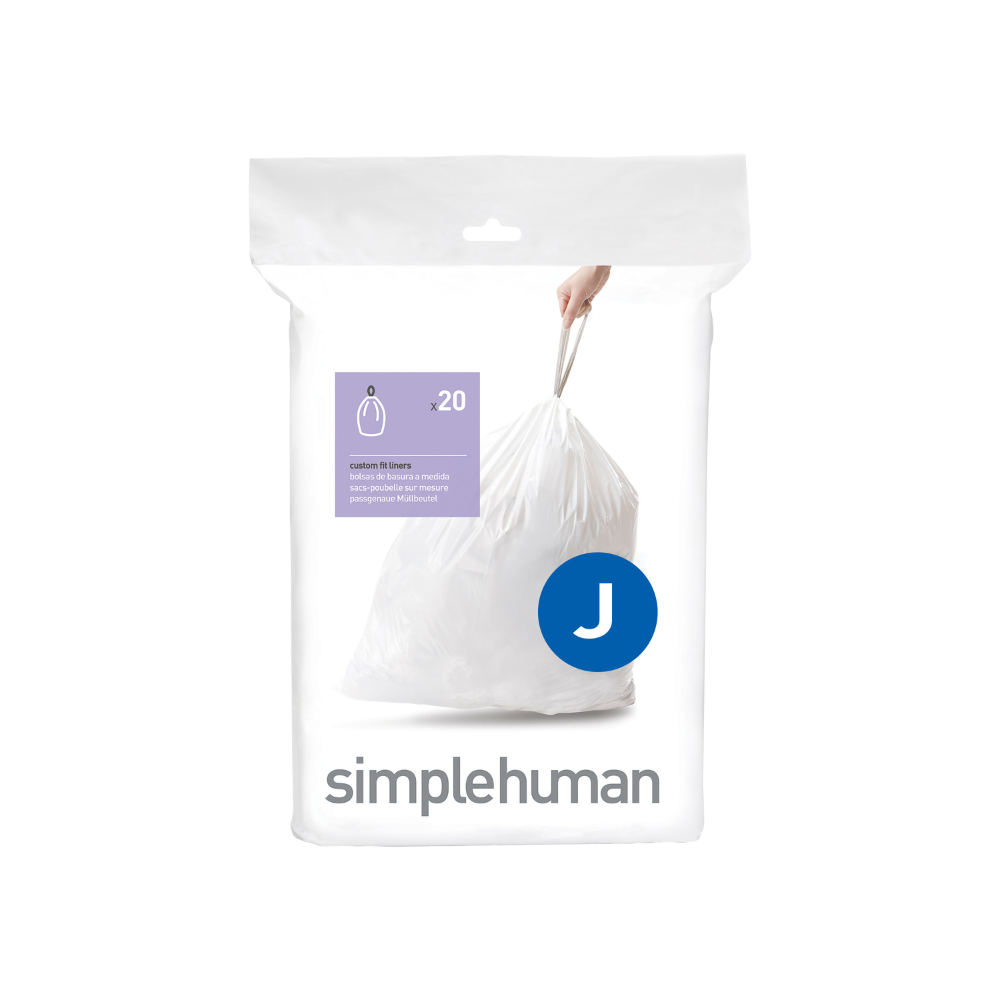 Simplehuman code J custom fit bin liners, pack of 20