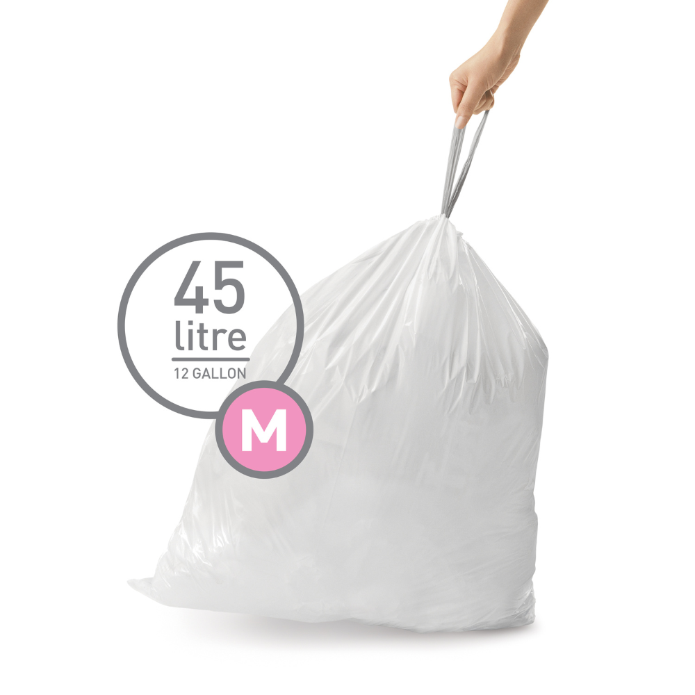 Simplehuman  code M custom fit bin liners, 3 x pack of 20 (60 liners)