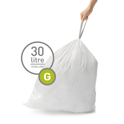 Simplehuman  code G custom fit bin liners, 3 x pack of 20 (60 liners)