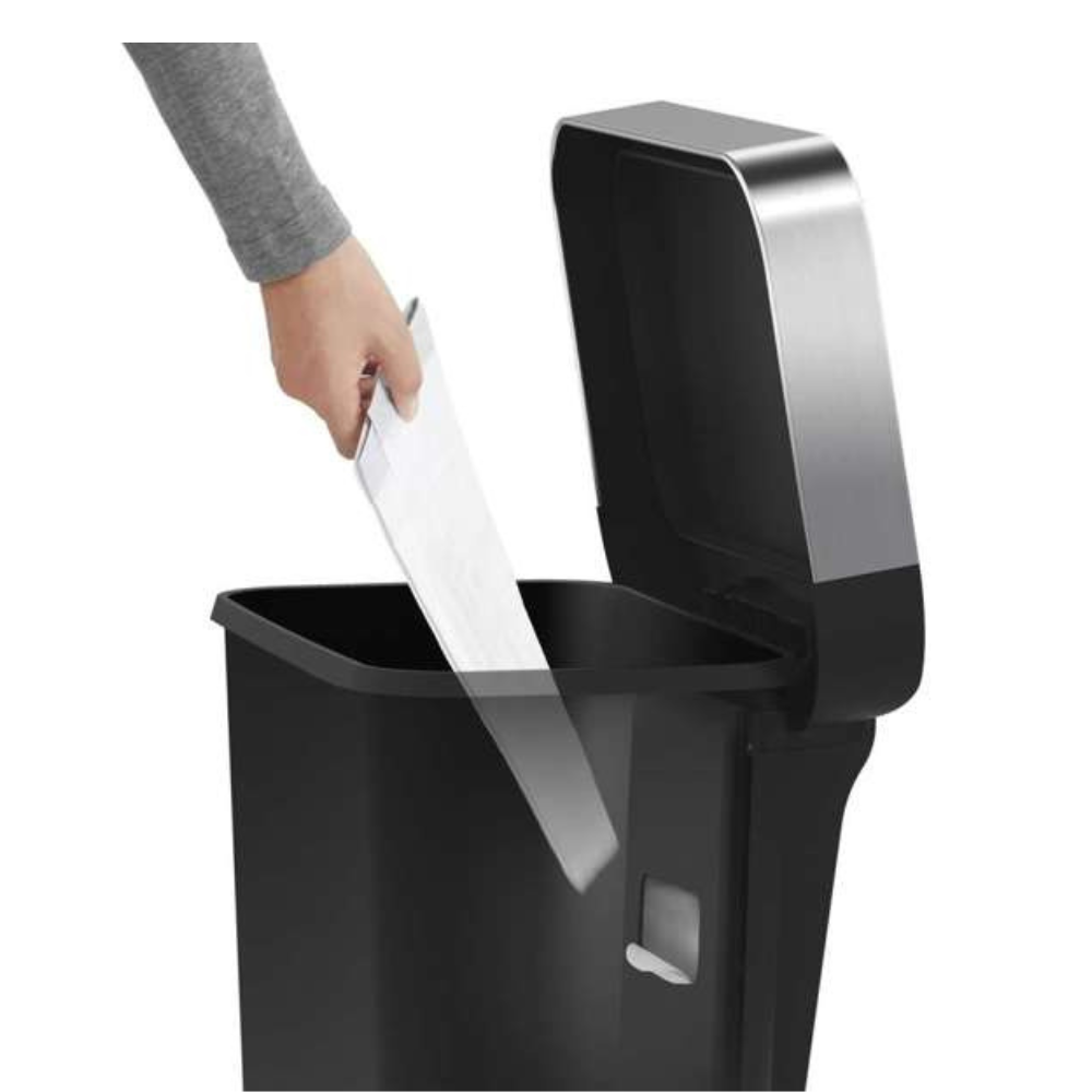 Simplehuman rectangular pedal bin with liner pocket 45L