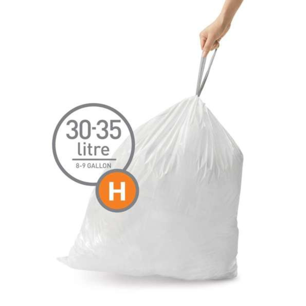 Simplehuman code H custom fit bin liners, pack of 20