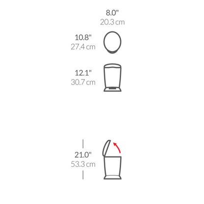 Simplehuman round pedal bin 6L