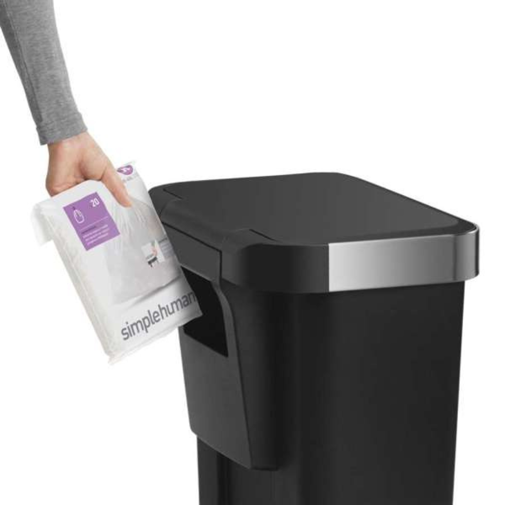 Simplehuman rectangular pedal bin with liner pocket 45L