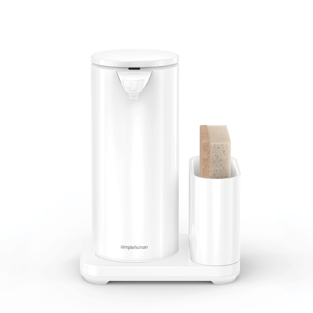 Simplehuman rechargeable liquid sensor pump with caddy