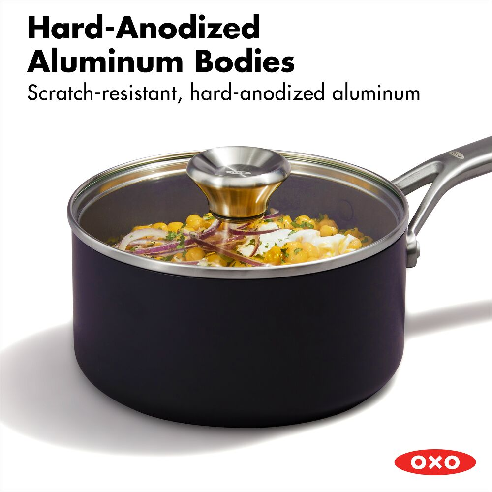OXO Professional Σετ 2 Κεραμικές Αντικολλητικές Κατσαρόλες 1.6L & 2.2L με Καπάκια