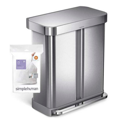 Simplehuman code H custom fit bin liners, pack of 20