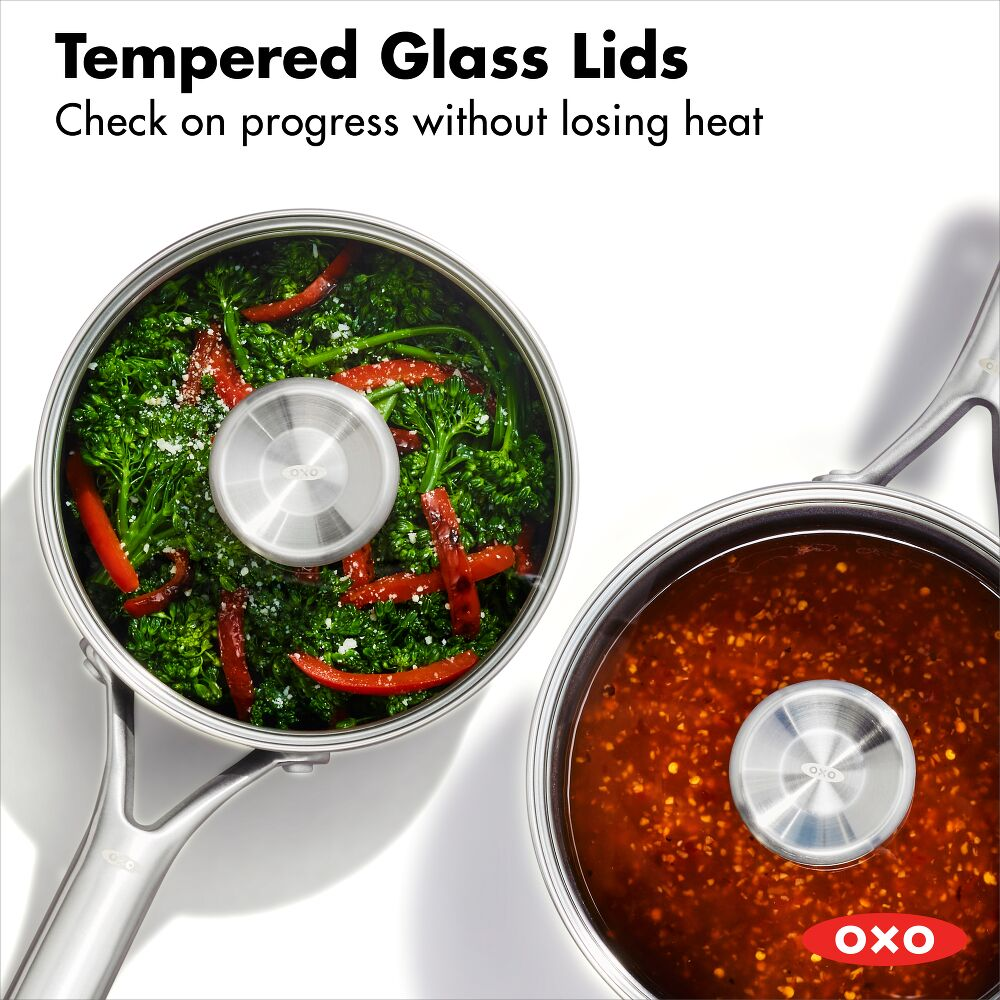 OXO Professional Σετ 2 Κεραμικές Αντικολλητικές Κατσαρόλες 1.6L & 2.2L με Καπάκια