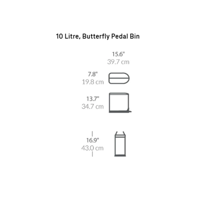 Simplehuman butterfly pedal bin 10L