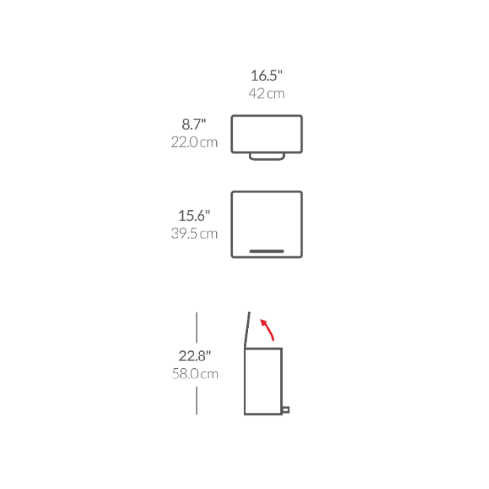 Simplehuman mini recycler pedal bin 15L