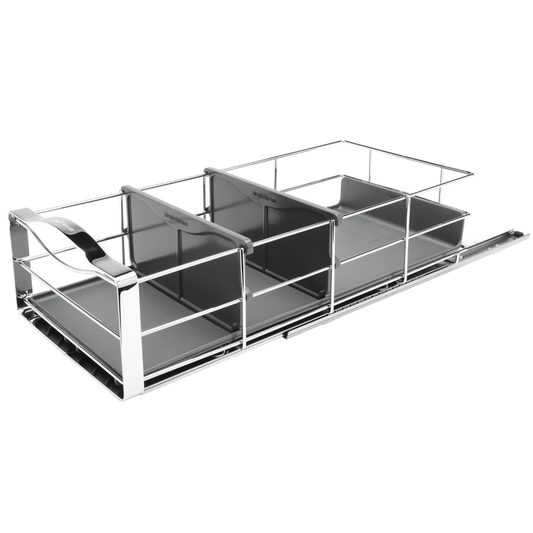 Simplehuman 22.8cm pull-out cabinet organiser, grey plastic with heavy-gauge steel frame
