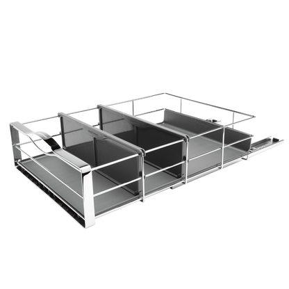 Simplehuman 35cm pull-out cabinet organiser, grey plastic with heavy-gauge steel frame