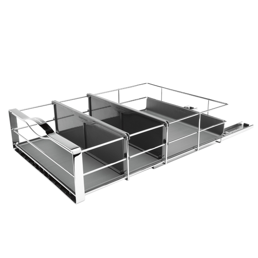 Simplehuman 35cm pull-out cabinet organiser, grey plastic with heavy-gauge steel frame
