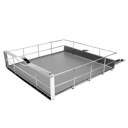 Simplehuman 50.2cm pull-out cabinet organiser, grey plastic with heavy-gauge steel frame
