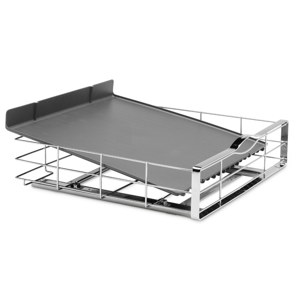 Simplehuman 50.2cm pull-out cabinet organiser, grey plastic with heavy-gauge steel frame