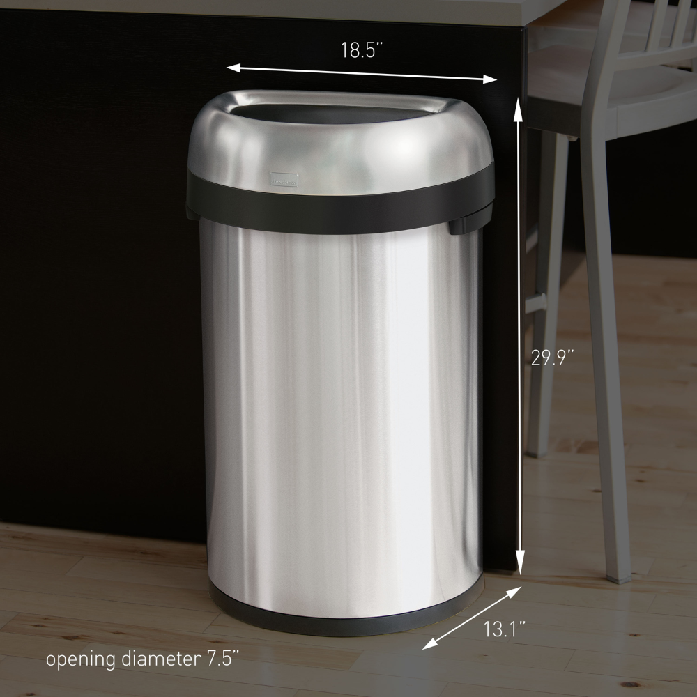 Simplehuman  semi-round open bin 60L